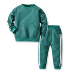 Boy Girls Clothes 2PCS Outfits Fleece Hooded Tops Pants