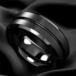 Black Groove Matte Stainless Ring