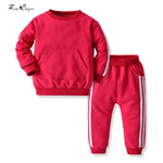 Boy Girls Clothes 2PCS Outfits Fleece Hooded Tops Pants