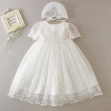 White Infant Dress for Baptism Birthday, etc