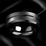 Black Groove Matte Stainless Ring