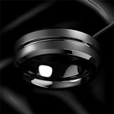 Black Groove Matte Stainless Ring