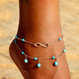 KINFOLK Anklets For Women Bohemian Foot Jewelry Summer Beach Bracelet Vintage Ankle On Leg Ankle Strap Accessories Anklets