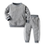 Boy Girls Clothes 2PCS Outfits Fleece Hooded Tops Pants