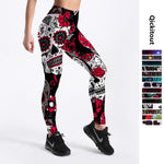 Spandex Fashion Cartoon Ice Cream God Horse Skull Digital Printed Legging