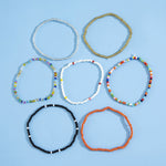 7pcs/Set Handmade Beaded Anklet Braclet