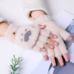 Adult Fashion Paw Print warm Gloves