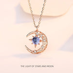 Moon Charm Delicate Clavicle Stars Rhinestone Chain Necklace