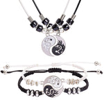 2/4Pcs Tai Chi Yin Yang Couple Bracelets Necklaces Seet