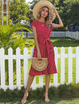 Summer Polka Dots Sleeveless Pleated Dresses For Women