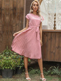 Summer Polka Dots Sleeveless Pleated Dresses For Women