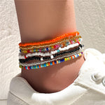 7pcs/Set Handmade Beaded Anklet Braclet