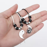 2/4Pcs Tai Chi Yin Yang Couple Bracelets Necklaces Seet