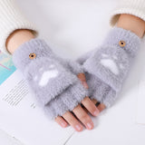 Adult Fashion Paw Print warm Gloves