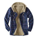 Men Fall Winter Thick Warm Hooded Flannel