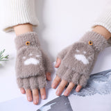 Adult Fashion Paw Print warm Gloves