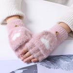 Adult Fashion Paw Print warm Gloves