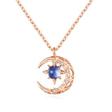 Moon Charm Delicate Clavicle Stars Rhinestone Chain Necklace