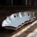 Red ; White Christmas Patterns Ceramic Plates