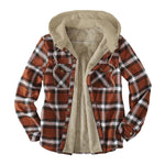 Men Fall Winter Thick Warm Hooded Flannel