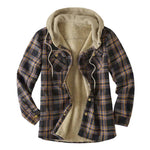 Men Fall Winter Thick Warm Hooded Flannel