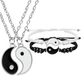 2/4Pcs Tai Chi Yin Yang Couple Bracelets Necklaces Seet