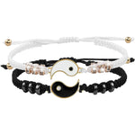 2/4Pcs Tai Chi Yin Yang Couple Bracelets Necklaces Seet