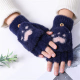 Adult Fashion Paw Print warm Gloves