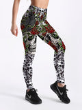 Spandex Fashion Cartoon Ice Cream God Horse Skull Digital Printed Legging