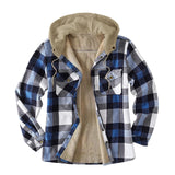 Men Fall Winter Thick Warm Hooded Flannel