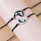 2/4Pcs Tai Chi Yin Yang Couple Bracelets Necklaces Seet