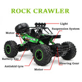 4WD RC Car With Led Lights 2.4G Radio Remote Control Buggy