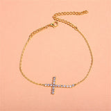 Rhinestone Double Heart Anklet